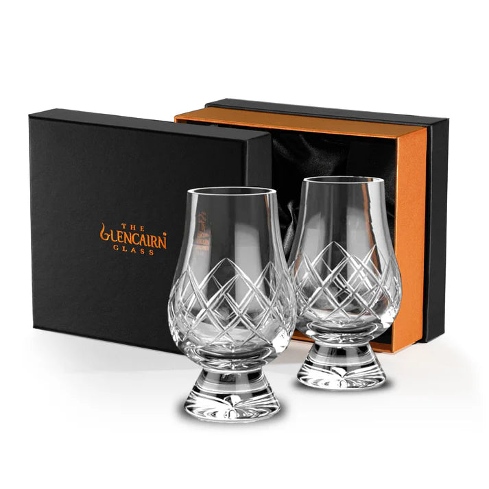 Glencairn - The Glencairn Whisky Nosing Glass (Cut Crystal) x2, with Black Pres. Box