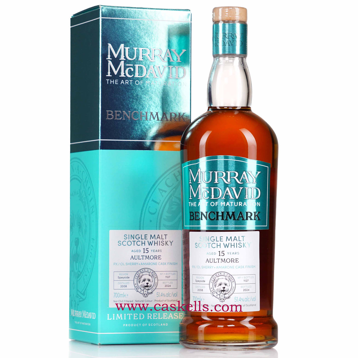 Murray McDavid - Benchmark, Aultmore 15y, 2008-2024, single malt, PX & OL & Amarone wine cask finish, 51.4%, 1127b, scotch whisky