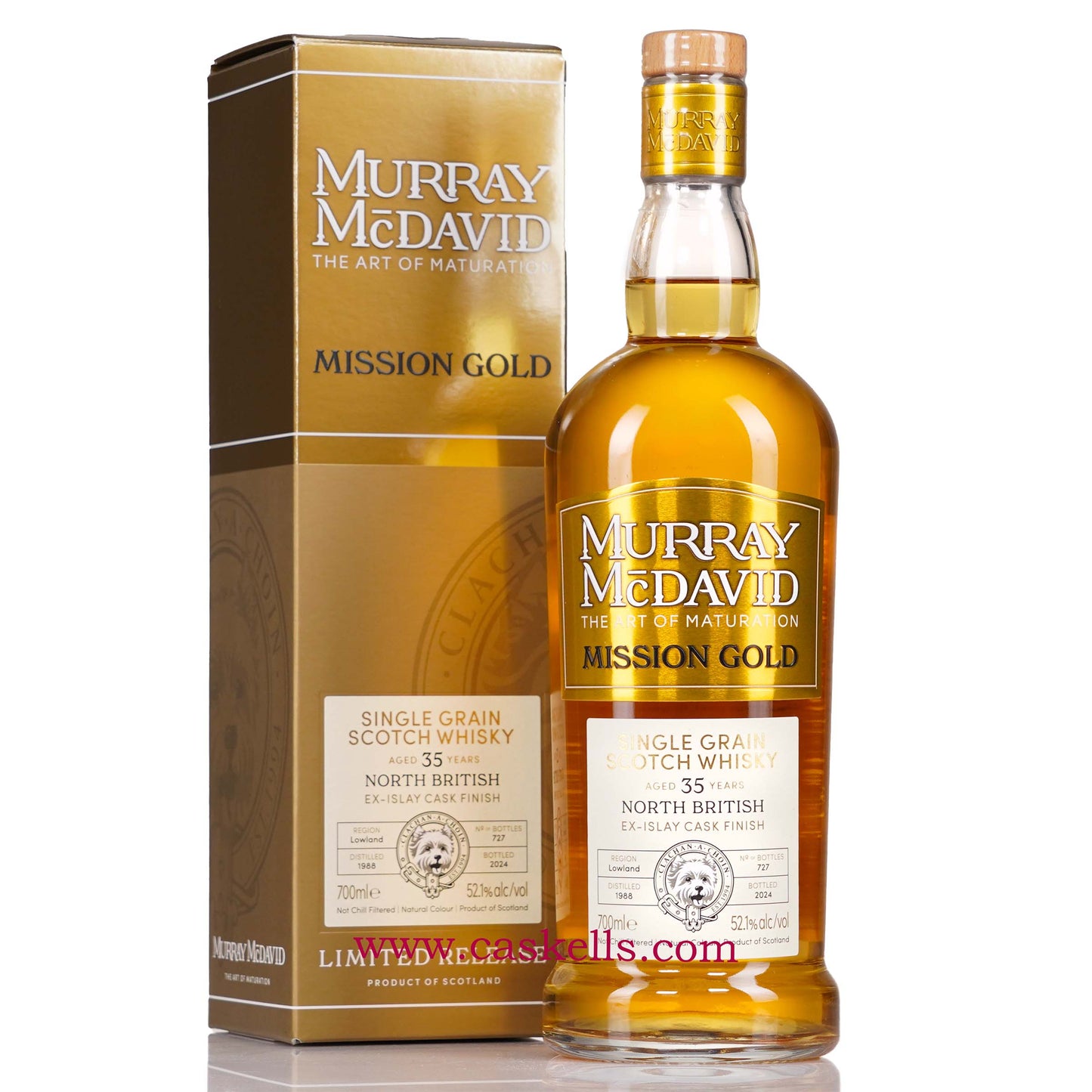 Murray McDavid - Mission Gold, North British 35y, 1988-2024, single grain, ex-islay cask finish, 52.1%, 727b, scotch whisky