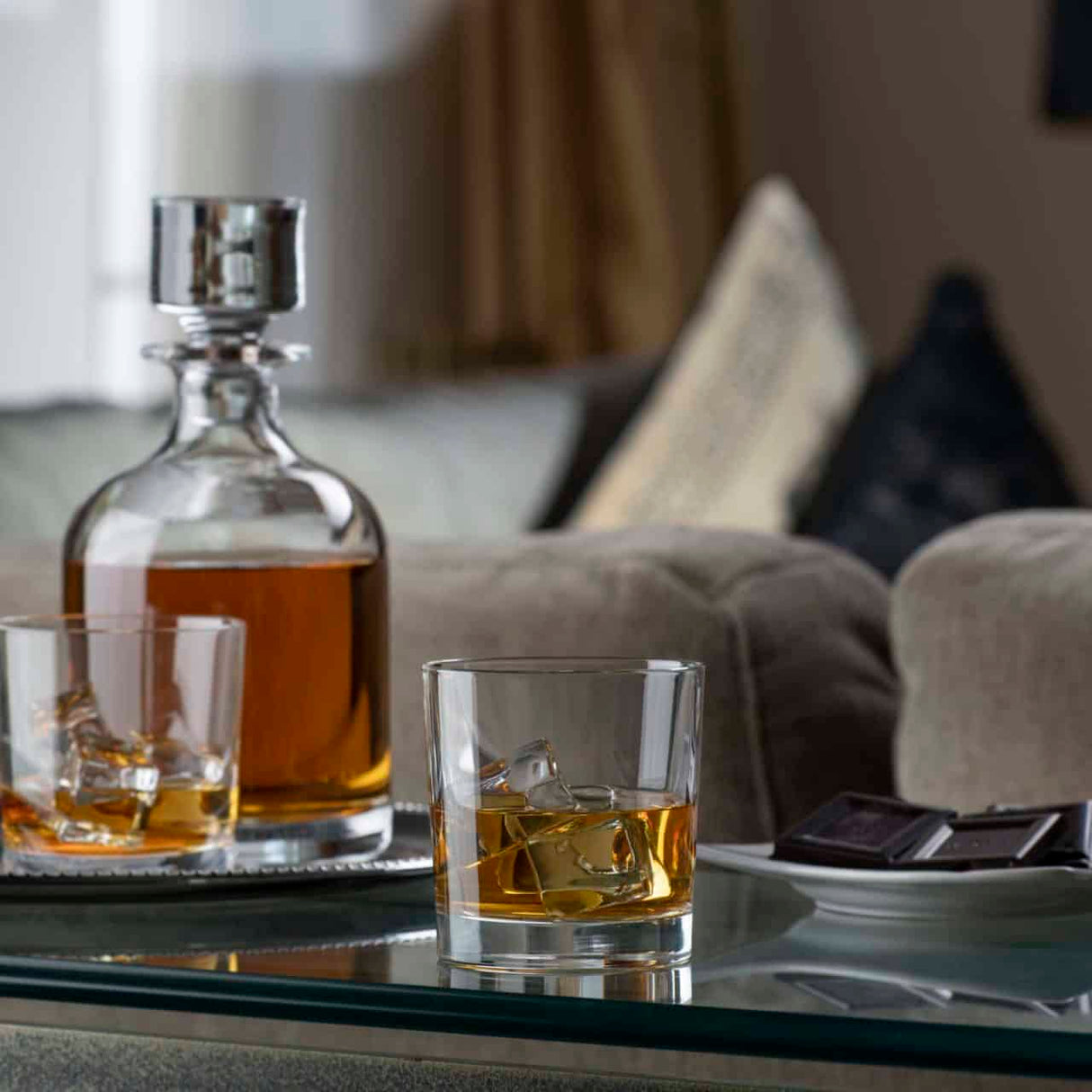 Glencairn - Crystal Decanter, Iona Round with Pres. Box