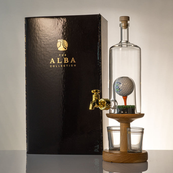 Alba Collection - Golfball on tee, with 2 shot glass, 350ml vol