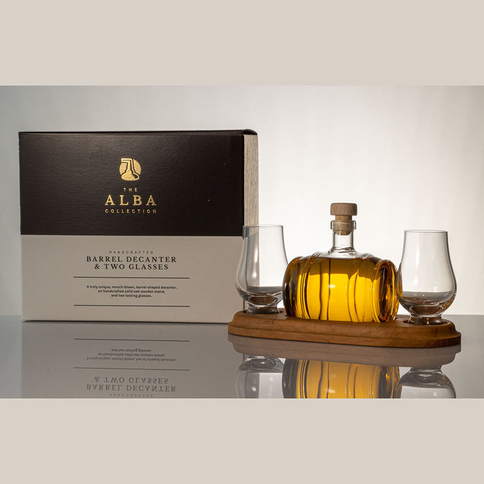 Alba Collection - Mini Barrel decanter, with 2 wee GG, 200ml vol