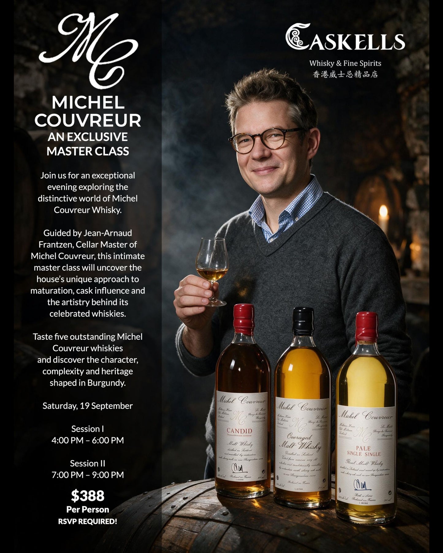 Tasting Event - Michel Couvreur, Whisky Master Class, (SAT) 19th September 2026